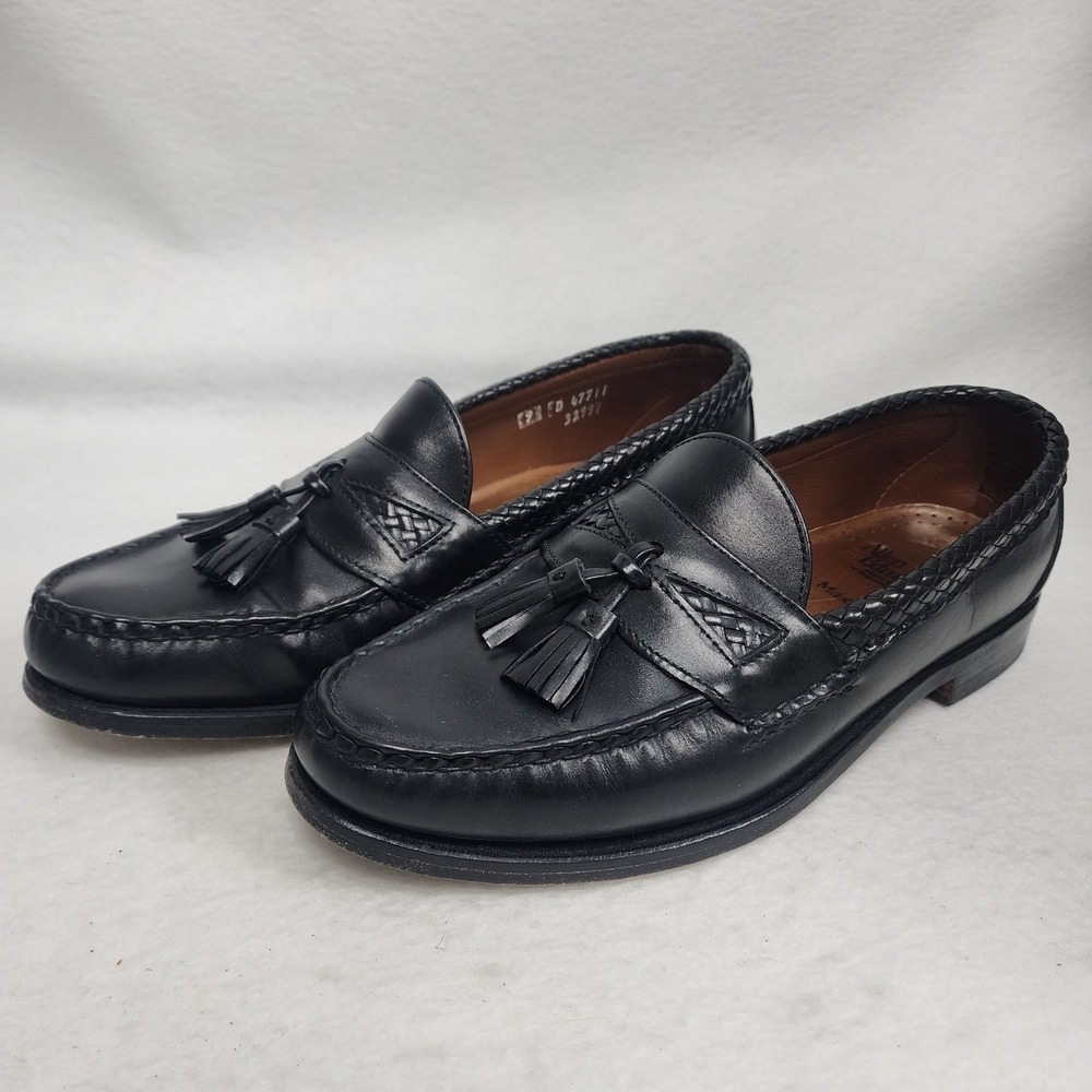 Allen Edmonds Maxfield Mens 9D Loafer Black Leather Tassel Moc Toe Casual Shoes